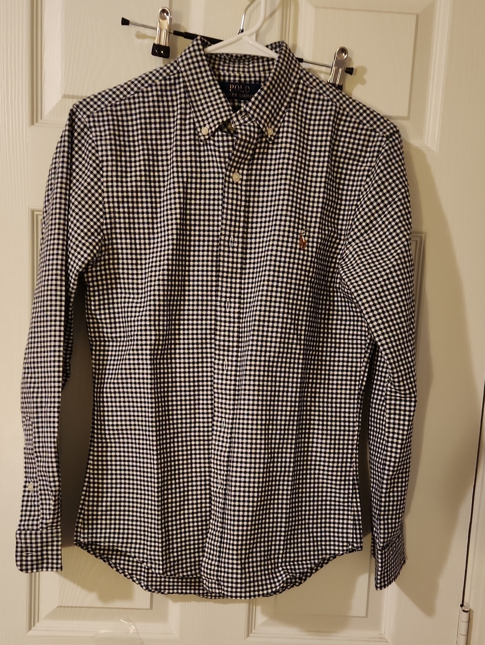 Polo by Ralph Lauren Black & White Gingham Button Shirt Sz S P H